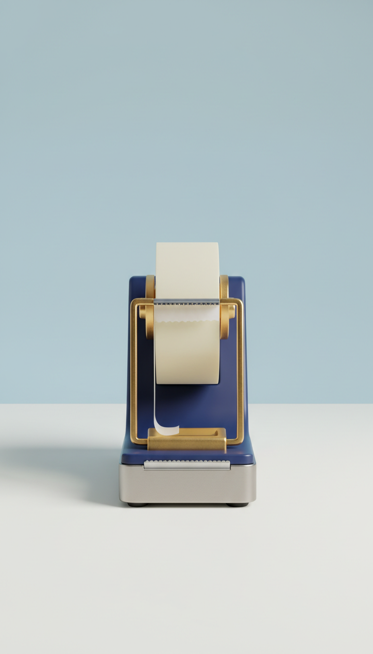 Gold-accented tape dispenser for quick sealing